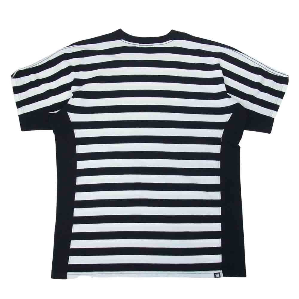 HYSTERIC GLAMOUR ヒステリックグラマー 20SS 02201CT28 MAKE ME SMILE ロゴ 半袖 Tシャツ ブラック系 ホワイト系 L【中古】