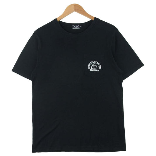 HYSTERIC GLAMOUR ヒステリックグラマー 19SS 02191CT16 胸ポケット ギター プリント ロゴ 半袖 Tシャツ ブラック系 M【中古】