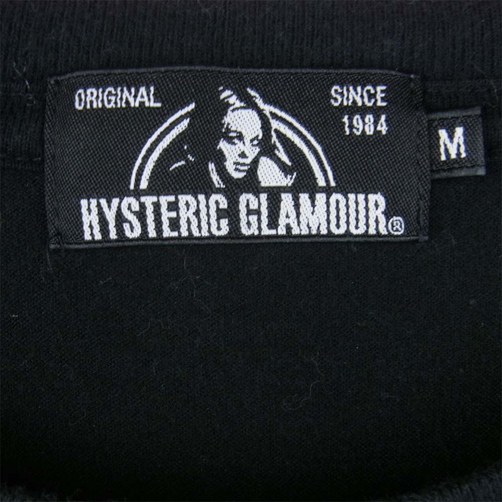 HYSTERIC GLAMOUR ヒステリックグラマー 19SS 02191CT16 胸ポケット ギター プリント ロゴ 半袖 Tシャツ ブラック系 M【中古】