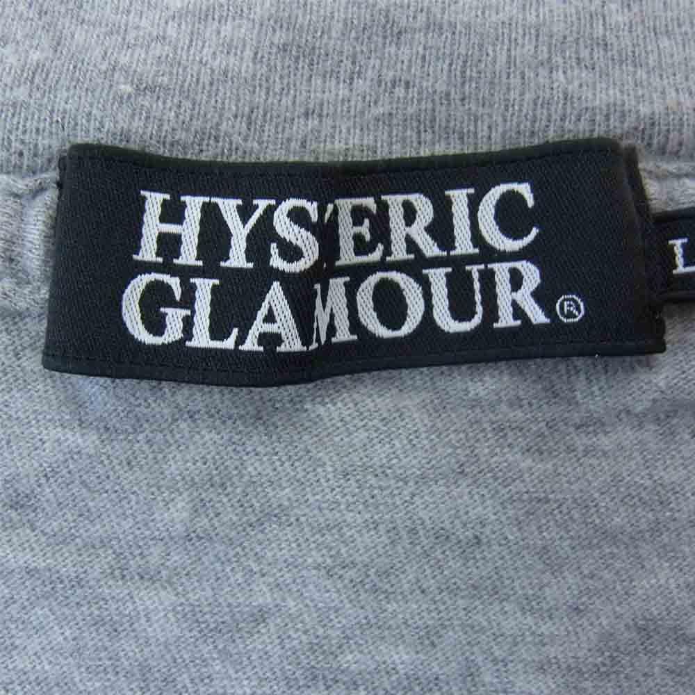 HYSTERIC GLAMOUR ヒステリックグラマー 15SS 0251CT06 DETROIT FOREVER 切替 ロゴ 半袖 Tシャツ グレー系 ブラック系 L【中古】