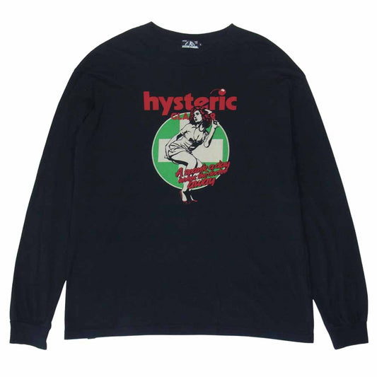 HYSTERIC GLAMOUR ヒステリックグラマー 02173CL11 DOCTOR GIRL プリント ロンT 長袖 Tシャツ ブラック系 L【中古】