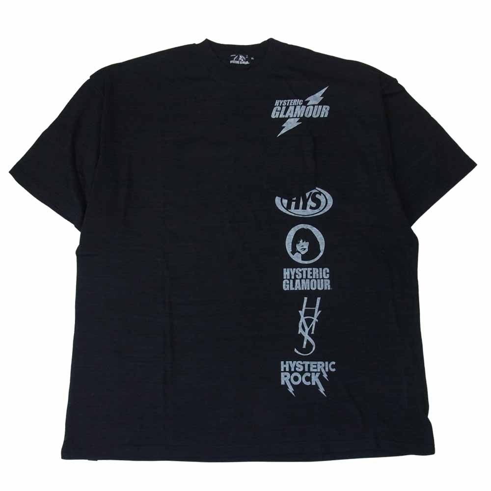 HYSTERIC GLAMOUR ヒステリックグラマー 20SS 02201CT27 SCRATCH LINE オーバーサイズ ポケット Tシャツ ブラック系 XL【中古】