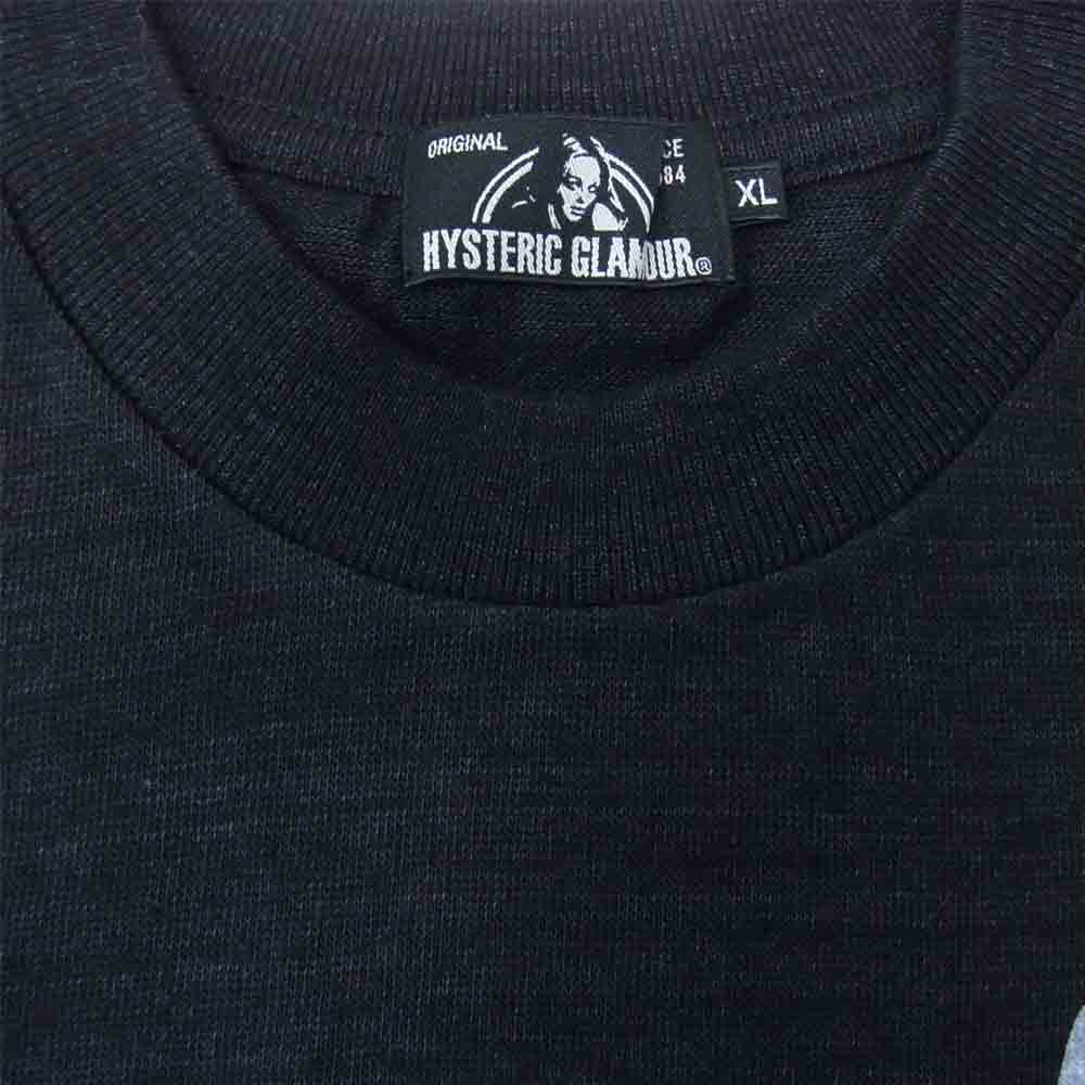HYSTERIC GLAMOUR ヒステリックグラマー 20SS 02201CT27 SCRATCH LINE オーバーサイズ ポケット Tシャツ ブラック系 XL【中古】
