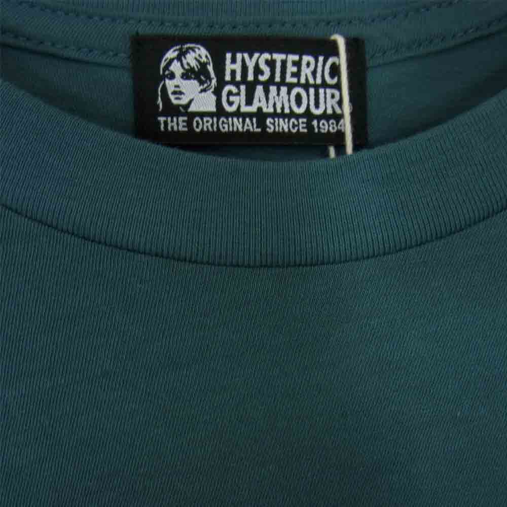 HYSTERIC GLAMOUR ヒステリックグラマー 01211CT09 GET DRESSED UP HYS ロゴ オーバーサイズ 半袖  Tシャツ グリーン系 FREE【新古品】【未使用】【中古】