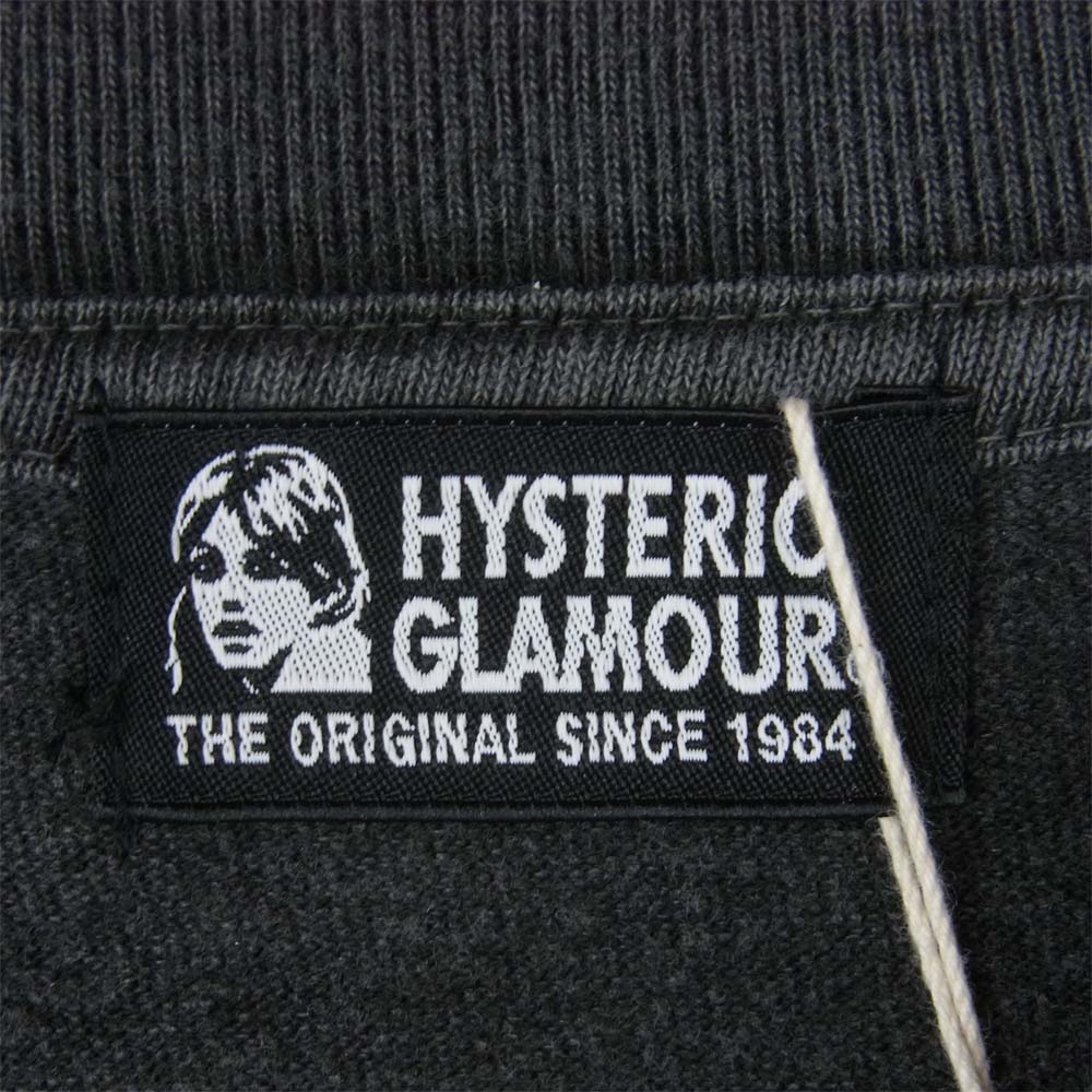 HYSTERIC GLAMOUR ヒステリックグラマー 01201CS06 FORWARD WITH BAD GIRL ガール プリント ロンT スウェット 長袖 Tシャツ グレー系 FREE【新古品】【未使用】【中古】