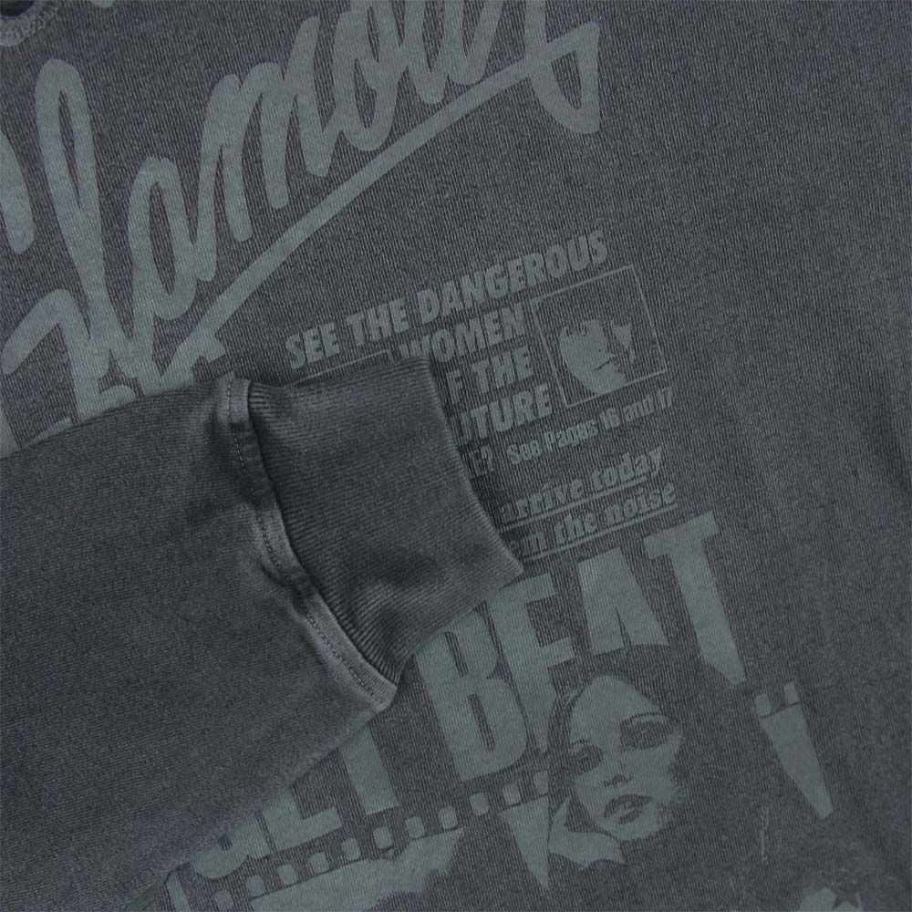 HYSTERIC GLAMOUR ヒステリックグラマー 01201CS06 FORWARD WITH BAD GIRL ガール プリント ロンT スウェット 長袖 Tシャツ グレー系 FREE【新古品】【未使用】【中古】