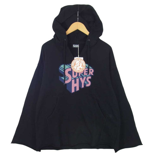 HYSTERIC GLAMOUR ヒステリックグラマー 01211CF01 SUPER HYS ロゴ パーカー ブラック系 FREE【極上美品】【中古】