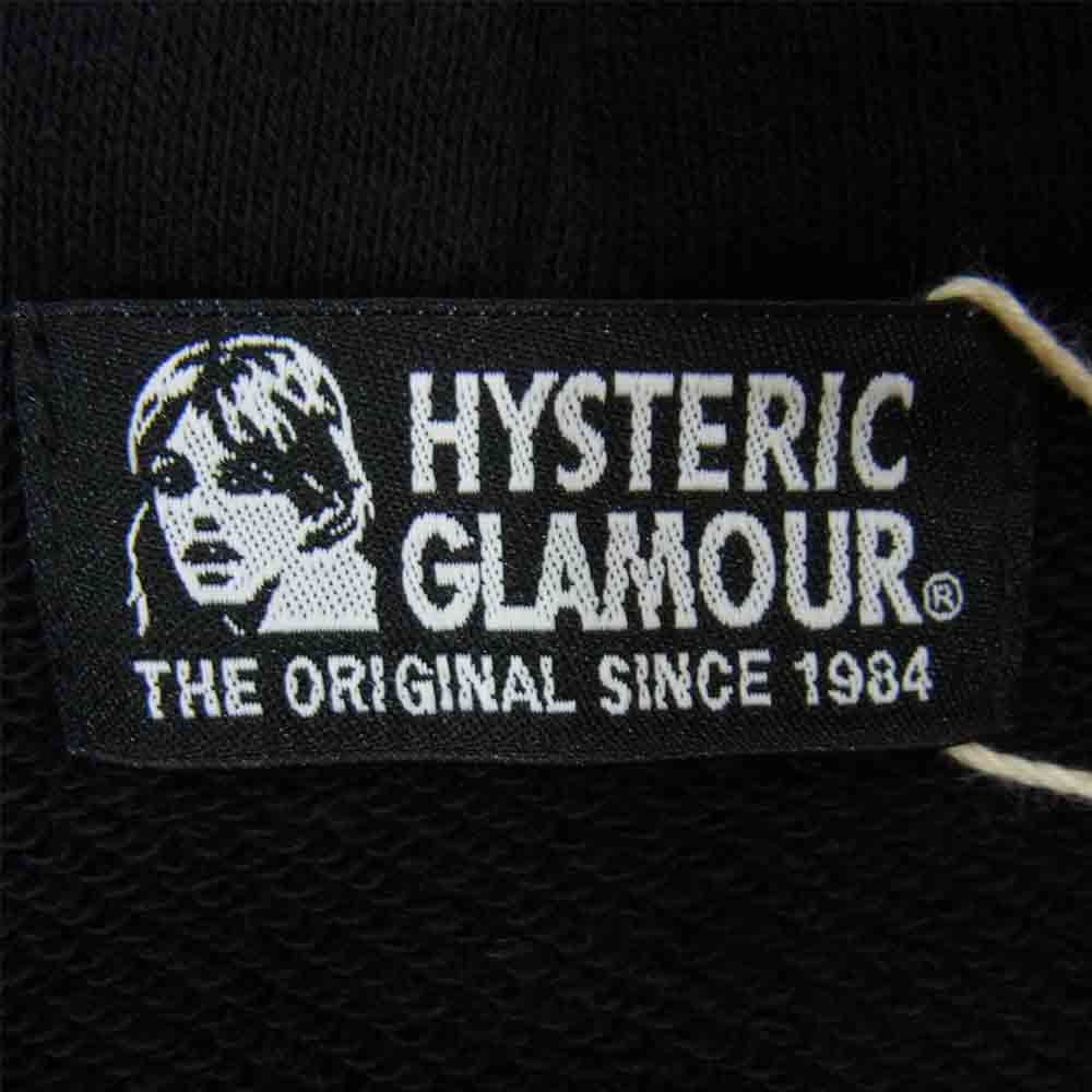 HYSTERIC GLAMOUR ヒステリックグラマー 01211CF01 SUPER HYS ロゴ パーカー ブラック系 FREE【極上美品】【中古】