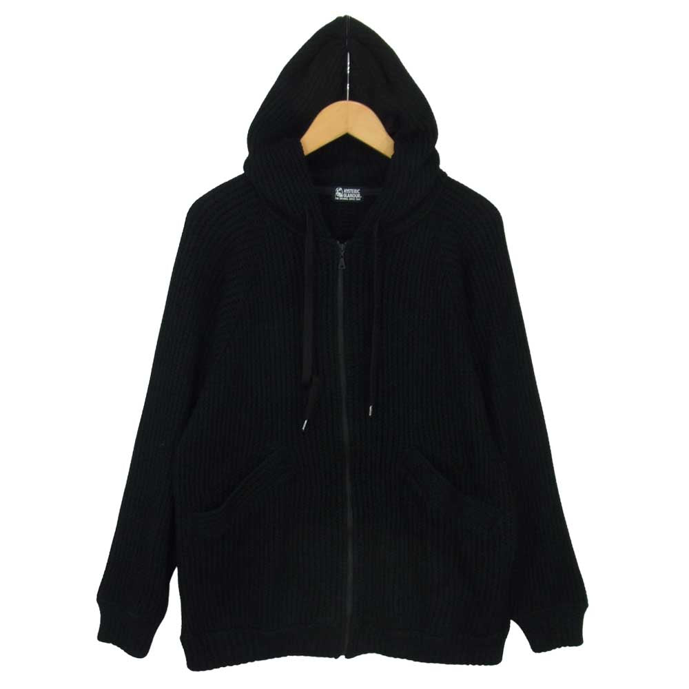 HYSTERIC GLAMOUR ヒステリックグラマー 01183CF10 TAGGING LOGO ビッグ パーカー ブラック系 FREE【中古】