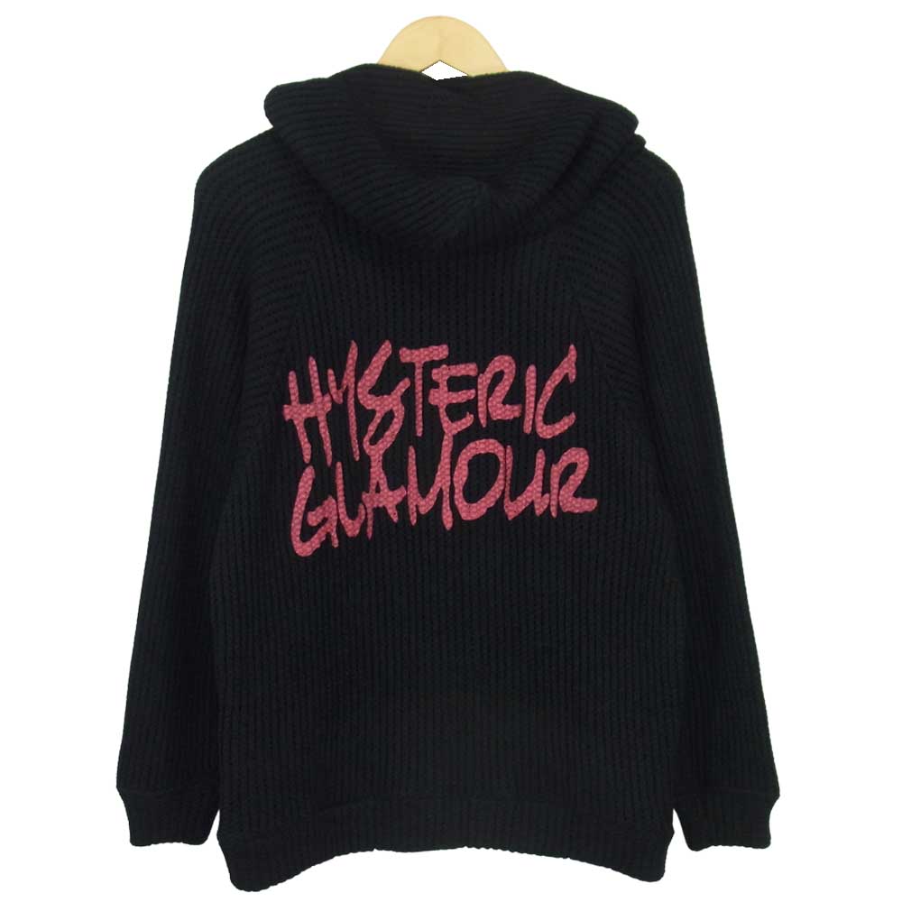 HYSTERIC GLAMOUR ヒステリックグラマー 01183CF10 TAGGING LOGO ビッグ パーカー ブラック系 FREE【中古】