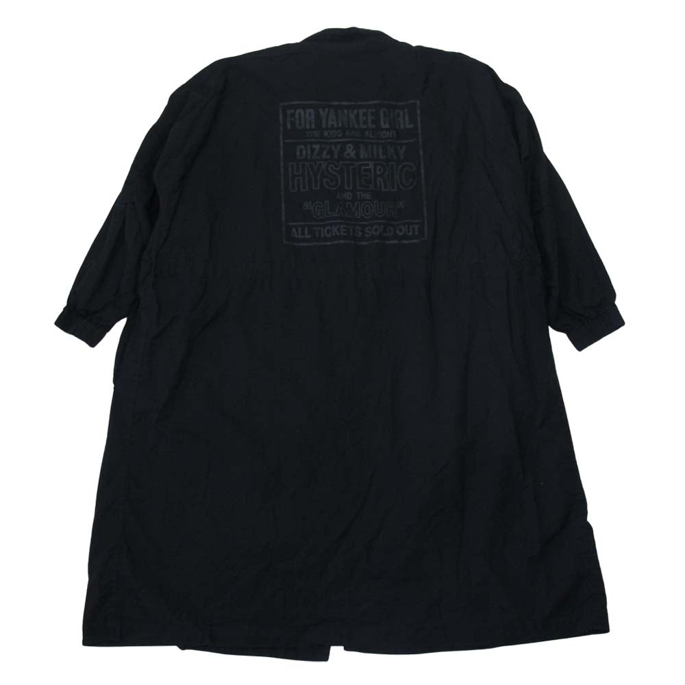 HYSTERIC GLAMOUR ヒステリックグラマー 01211AC01 DIZZY＆MILKY グラフィック プリント オーバーサイズ コート ブラック系 F【極上美品】【中古】
