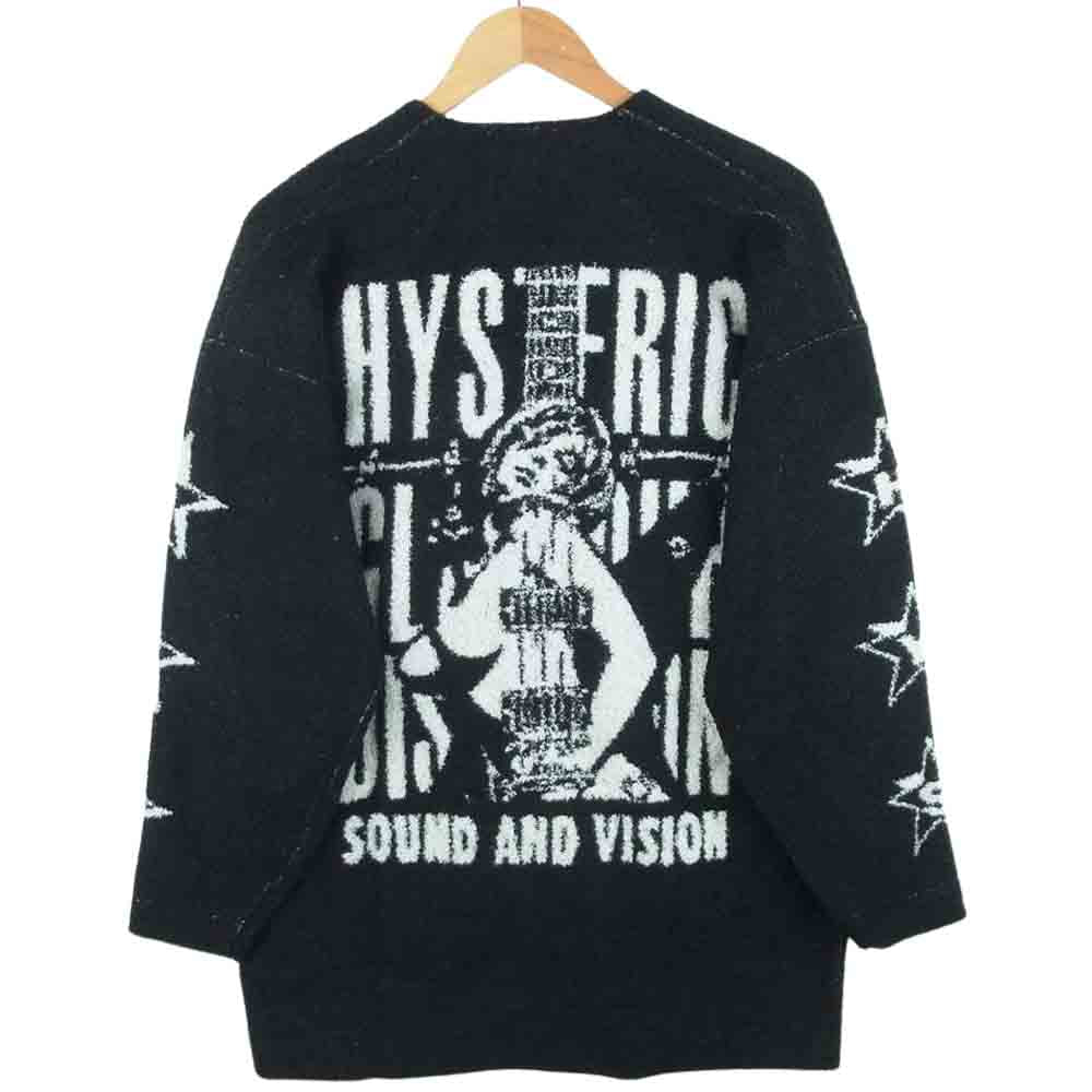 HYSTERIC GLAMOUR ヒステリックグラマー 01201CJ01 SOUND AND VISION ジャカードジャケット カーディガン ブラック系 FREE【新古品】【未使用】【中古】