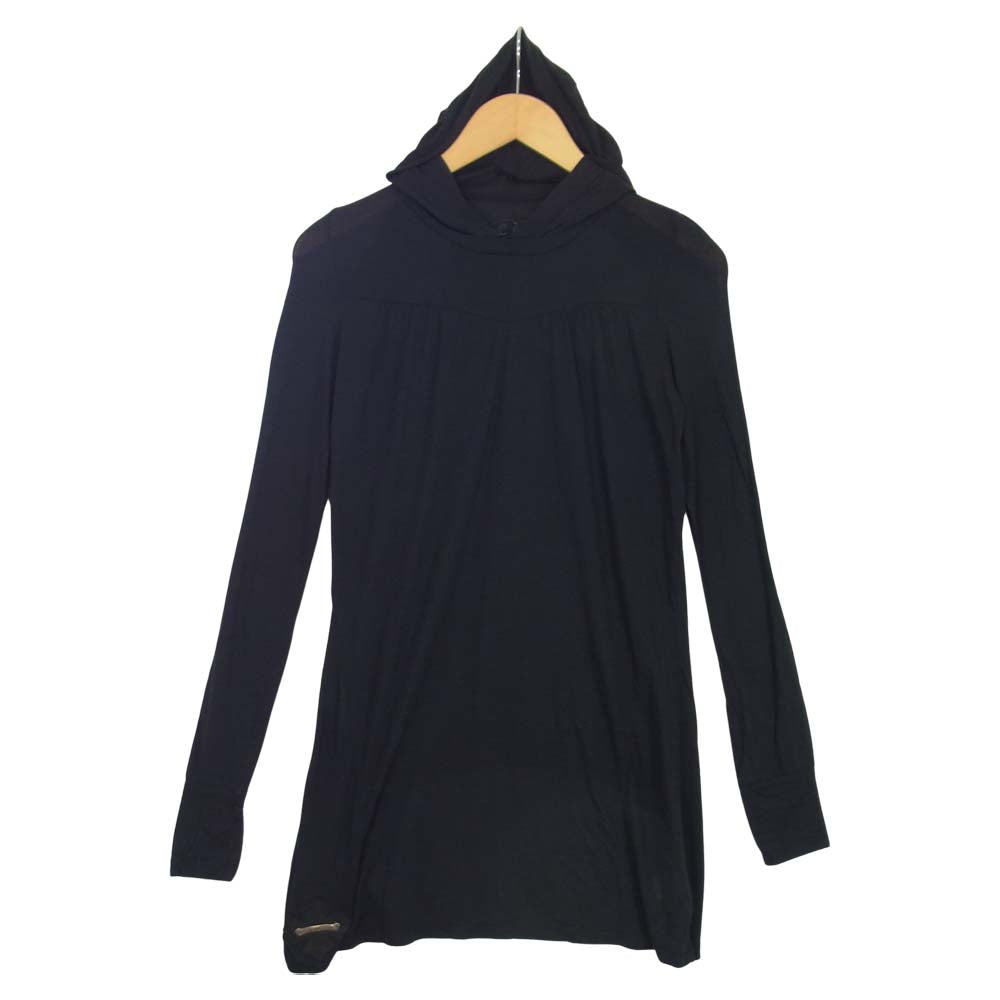 CHROME HEARTS クロムハーツ（原本無） 国内正規品 パッチ フード付き シルク混 ロンT カットソー ブラック系【中古】