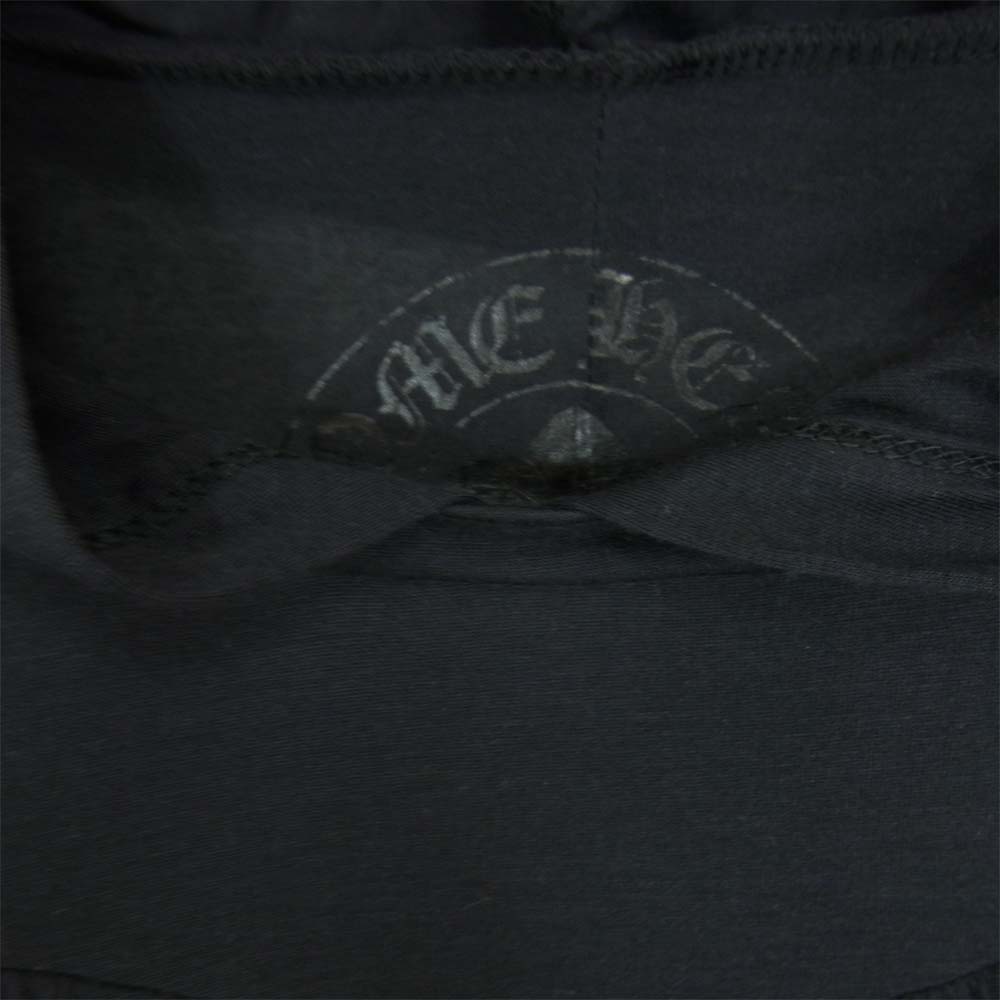 CHROME HEARTS クロムハーツ（原本無） 国内正規品 パッチ フード付き シルク混 ロンT カットソー ブラック系【中古】