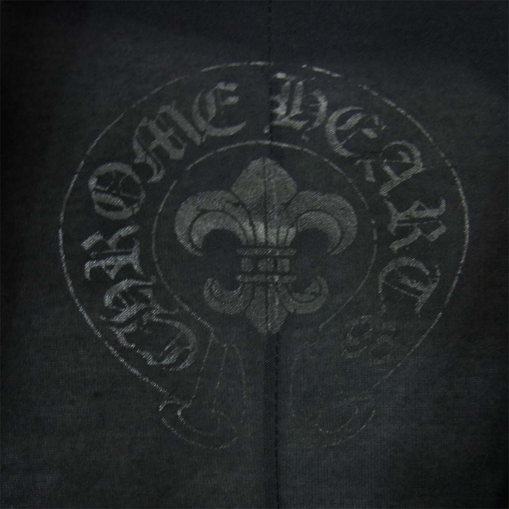 CHROME HEARTS クロムハーツ（原本無） 国内正規品 パッチ フード付き シルク混 ロンT カットソー ブラック系【中古】