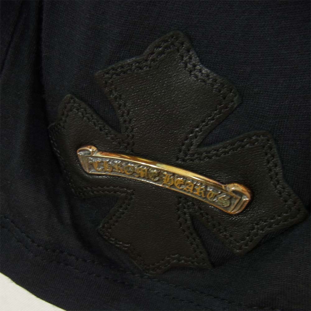 CHROME HEARTS クロムハーツ（原本無） 国内正規品 パッチ フード付き シルク混 ロンT カットソー ブラック系【中古】
