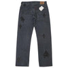 CHROME HEARTS クロムハーツ（原本有） × Levi's リーバイス 501 ブラックデニム W36 クロスパッチ デニム パンツ ダークグレー系 36【極上美品】【中古】
