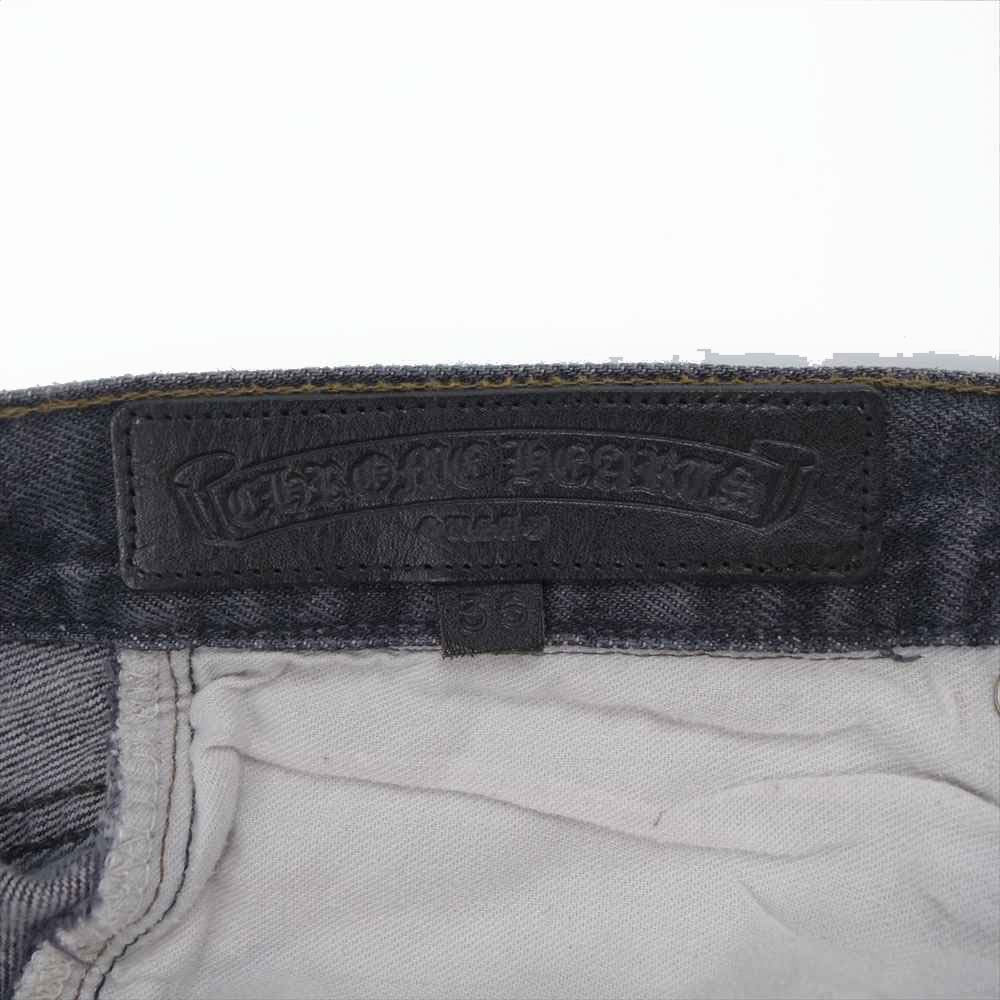 CHROME HEARTS クロムハーツ（原本有） × Levi's リーバイス 501 ブラックデニム W36 クロスパッチ デニム パンツ ダークグレー系 36【極上美品】【中古】