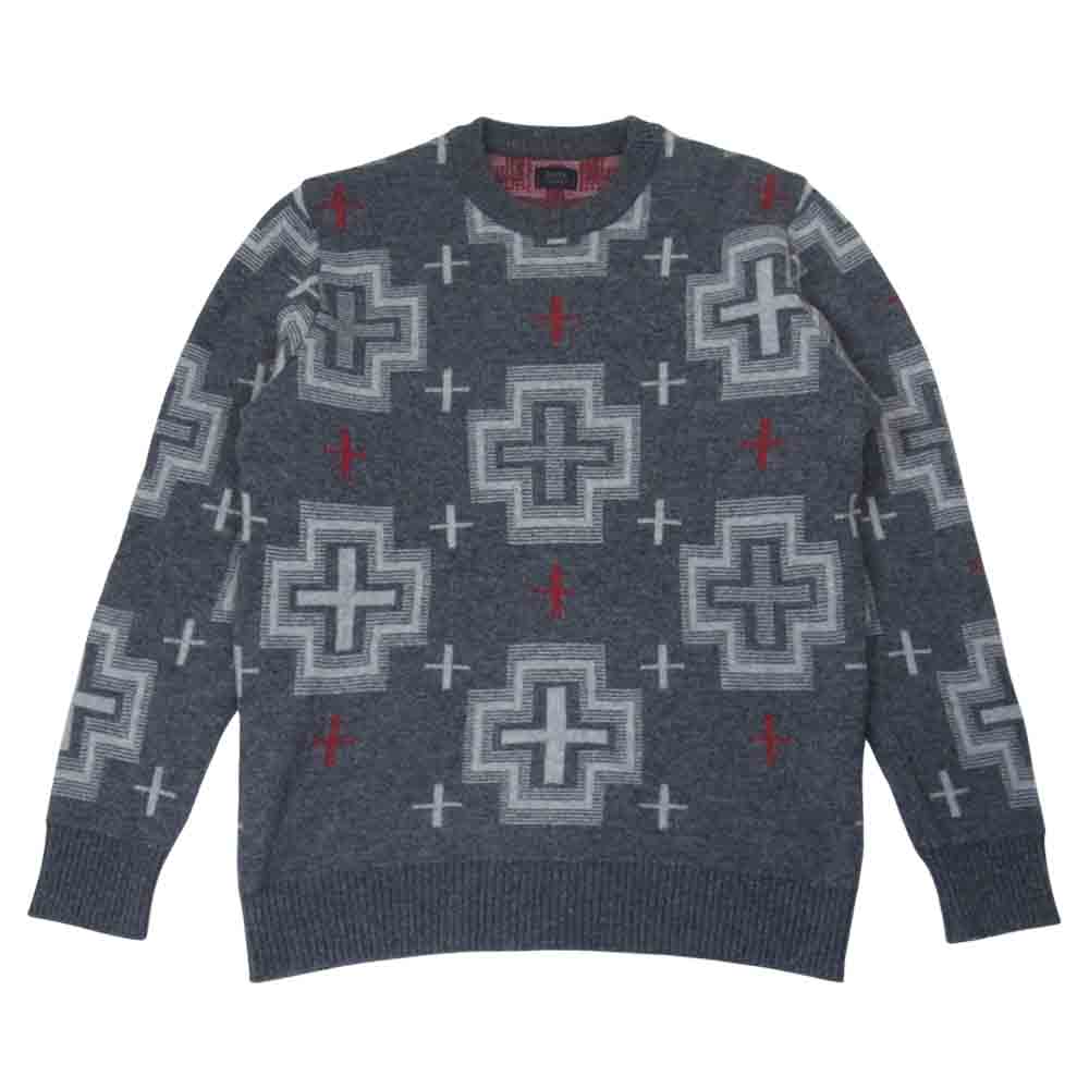 RATS ラッツ 19’RN-1107 ネイティブクロス クルーネック グレー系 L【美品】【中古】