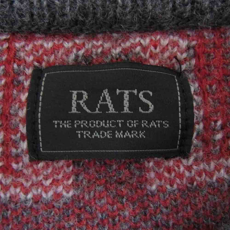 RATS ラッツ 19’RN-1107 ネイティブクロス クルーネック グレー系 L【美品】【中古】