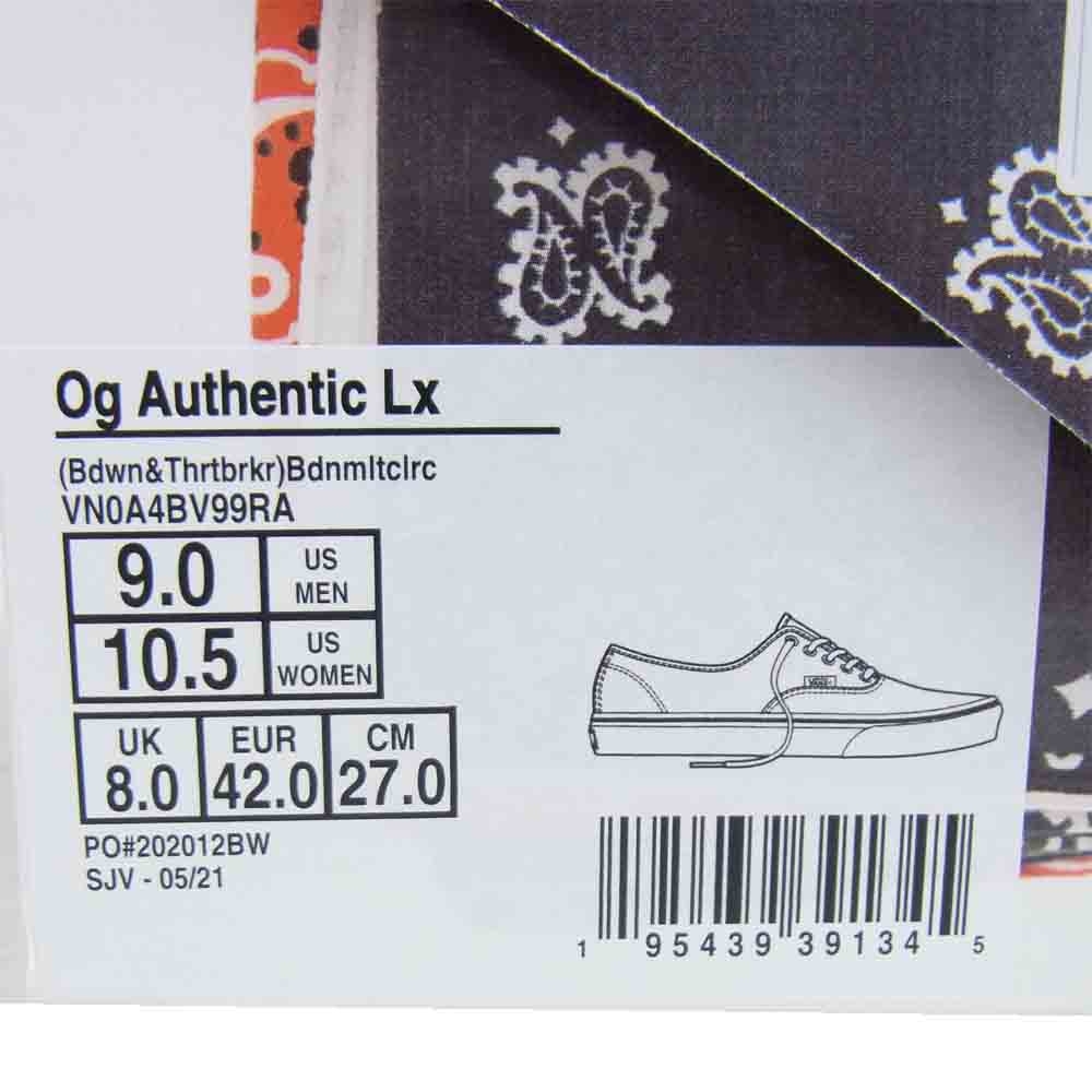 VANS バンズ VN0A4BV99RA BEDWIN ベドウィン バンダナ オーセンティック レッド系 27.0cm【新古品】【未使用】【中古】