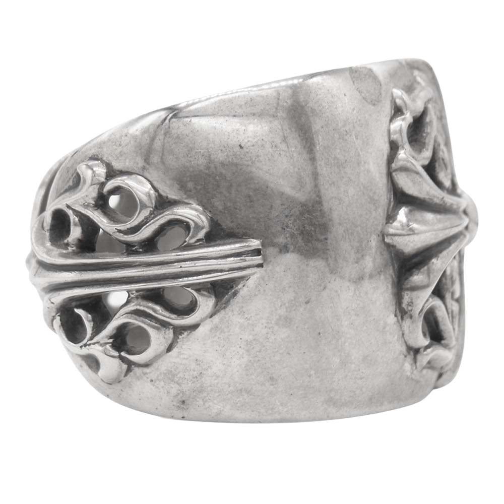 CHROME HEARTS クロムハーツ（原本無） フローラルクロス ワイドカフ バングル ブレスレット シルバー系【中古】