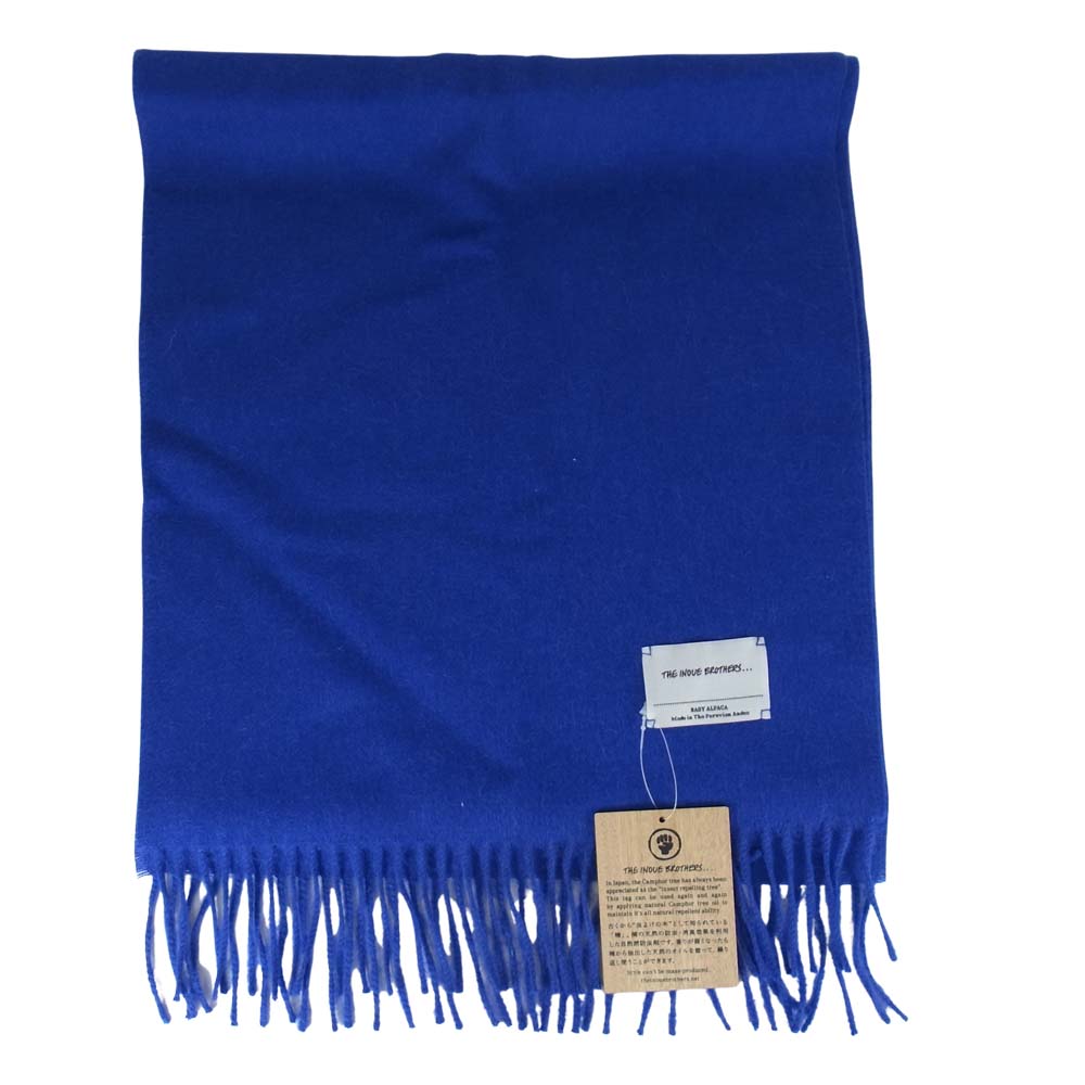 ザイノウエブラザーズ ALPACA アルパカ マフラー ブルー系【美品】【中古】