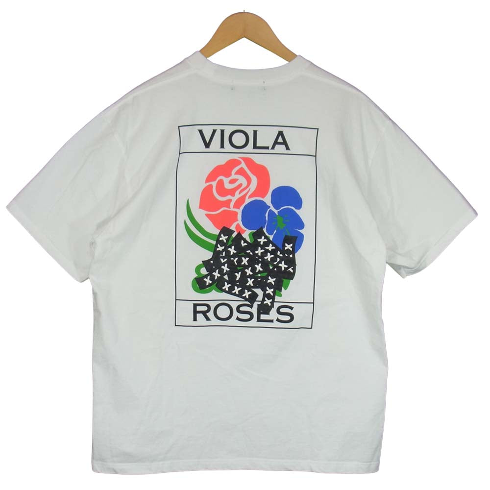 GOD SELECTION XXX ゴッドセレクション VIOLA&ROSES コラボ 半袖 Tシャツ ホワイト系 L【新古品】【未使用】【中古】