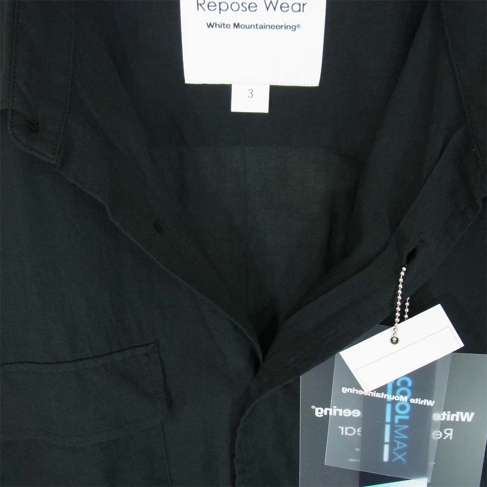 WHITE MOUNTAINEERING ホワイトマウンテニアリング RW2171108 REPOSE WEAR for Summer season LONG SLEEVES SHIRT 長袖 シャツ ブラック系 3【新古品】【未使用】【中古】