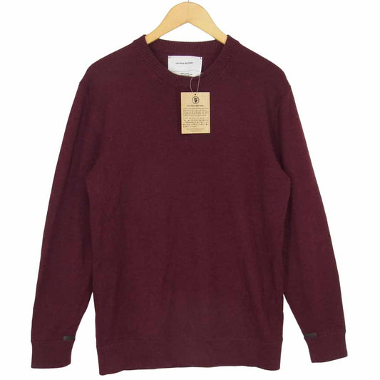 ザイノウエブラザーズ 100％ ALPACA アルパカ クルーネック セーター エンジ系 XL【美品】【中古】