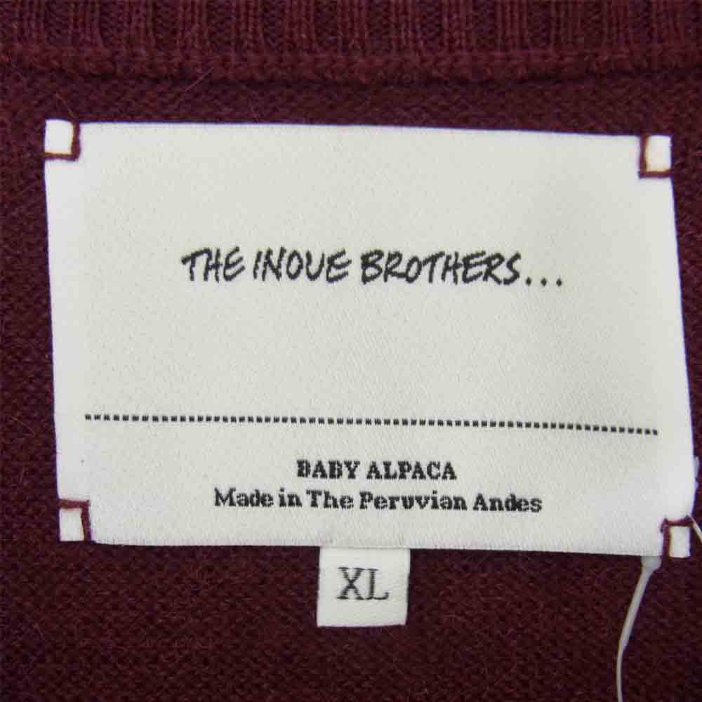 ザイノウエブラザーズ 100％ ALPACA アルパカ クルーネック セーター エンジ系 XL【美品】【中古】