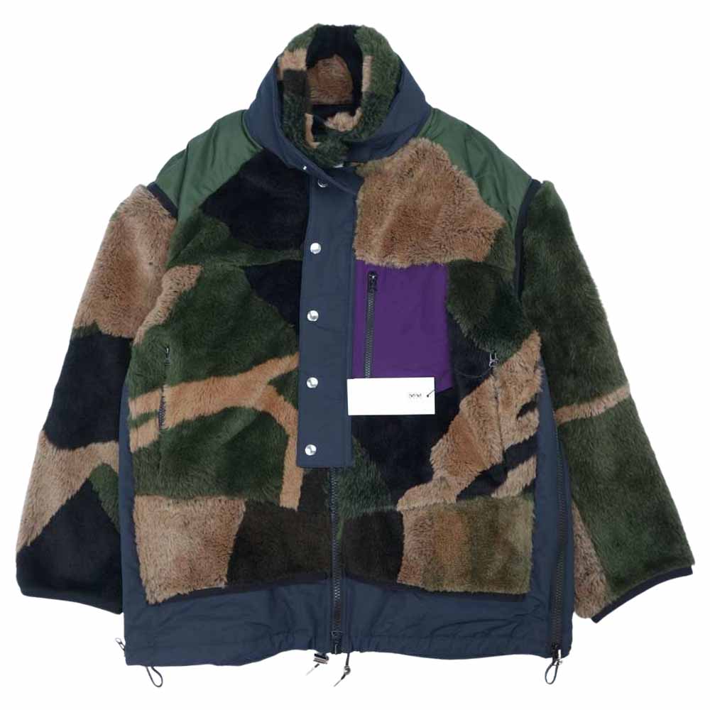 Sacai サカイ ２１AW 21-02559 KAWS カウズ Jacquard Faux Fur Blouson ジャガード ファー ブルゾン マルチカラー系 936 3【新古品】【未使用】【中古】