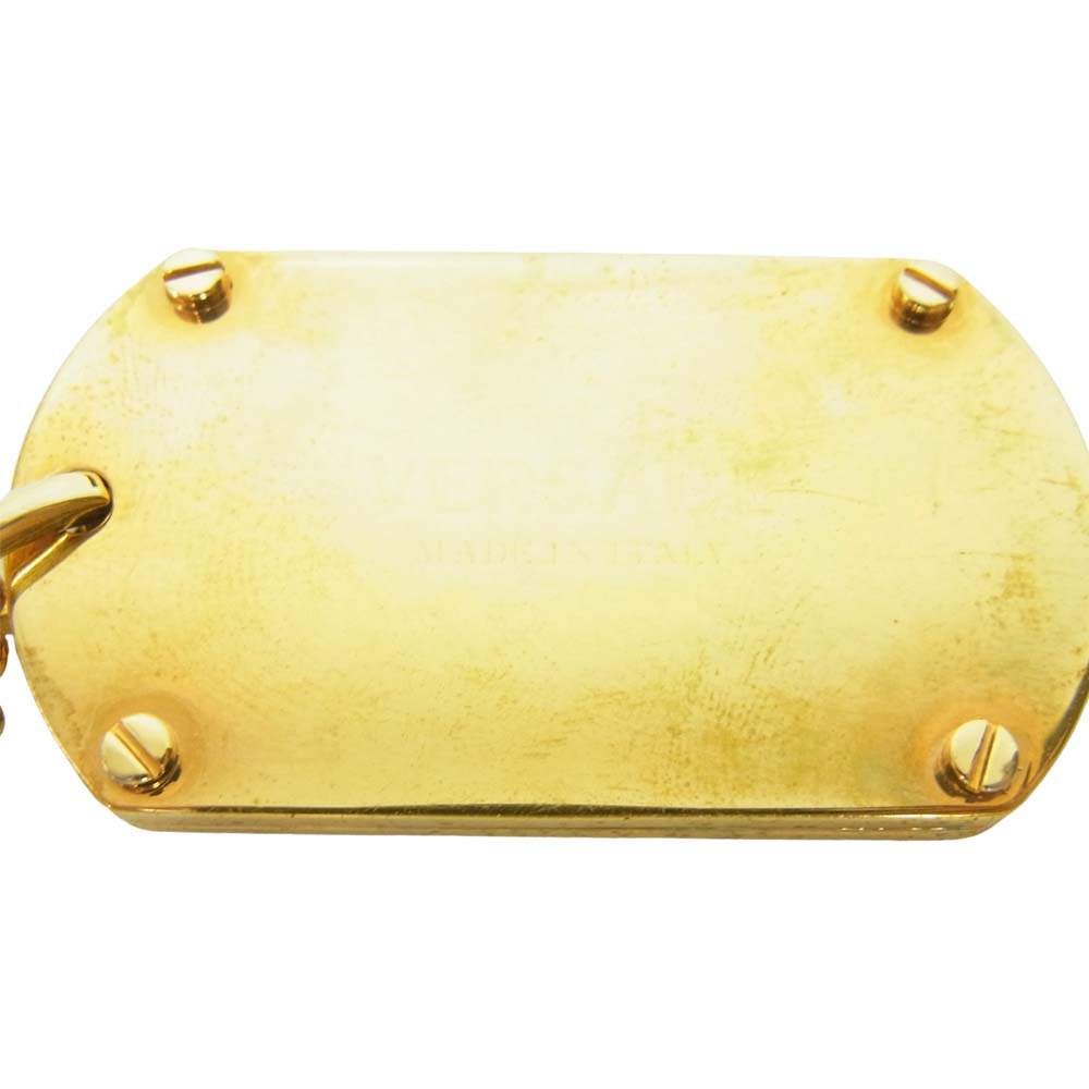 VERSACE ヴェルサーチ ドッグタグ ペンダント ネックレス ゴールド系【中古】
