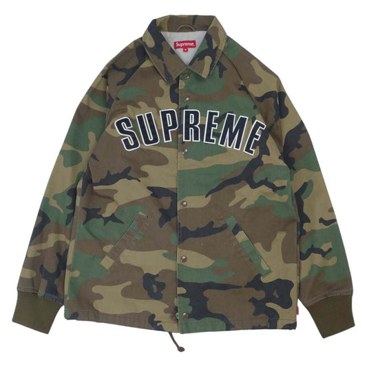 Supreme シュプリーム 15AW Twill Coach Jacket ツイル コーチ ジャケット グリーン系 カモ柄 M【中古】