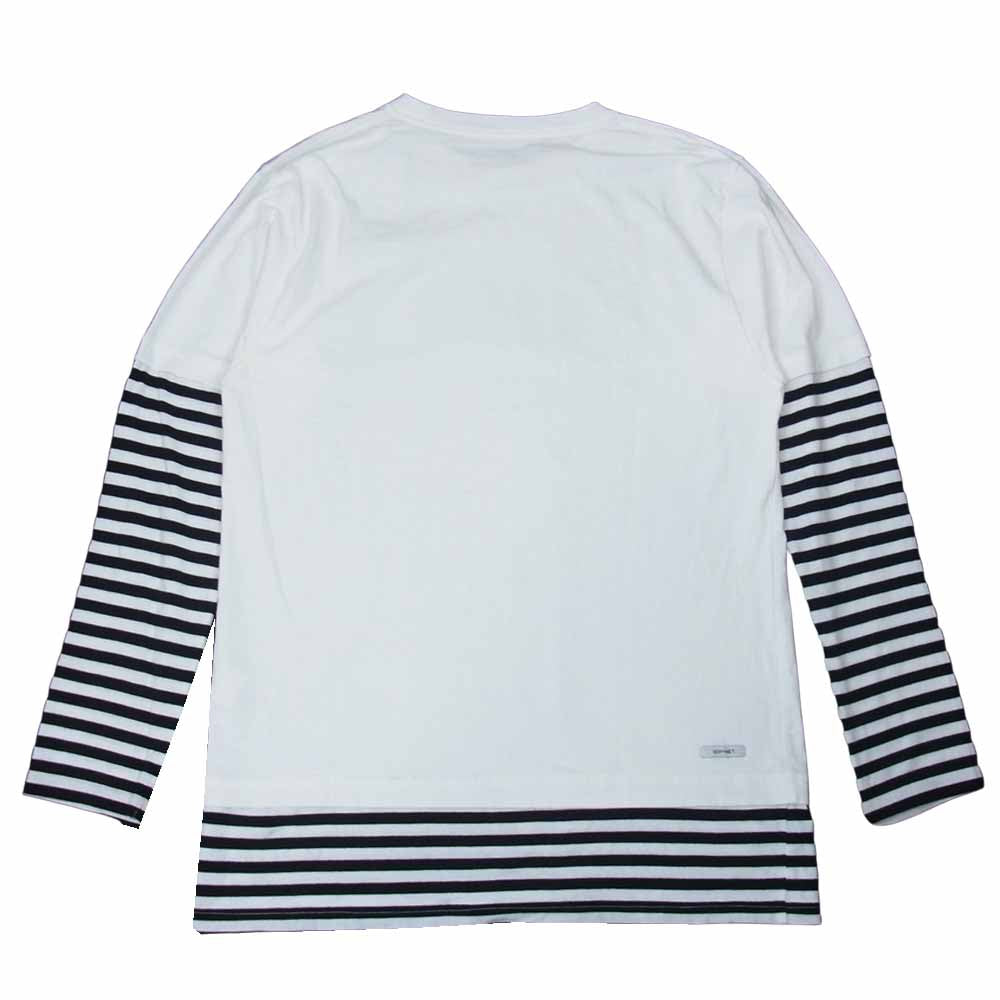 SOPHNET. ソフネット SOPH-189098 FAKE BORDER LAYERED LONG SLEEVE TEE カットソー ホワイト系 S【中古】