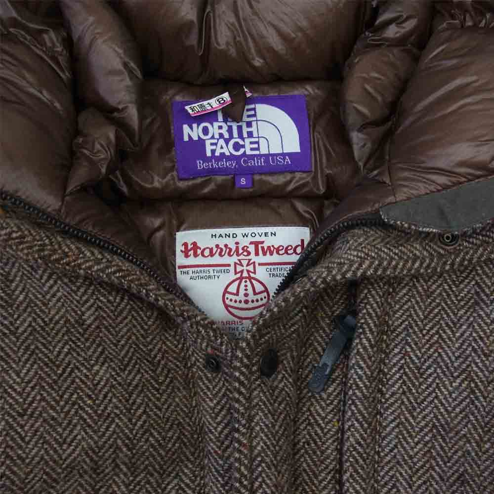 THE NORTH FACE ノースフェイス ND2760N PURPLE LABEL Harris Tweed Mountain Short Down Parka パープル レーベル ハリスツイード マウンテン ショート ダウン パーカ ブラウン系 S【中古】
