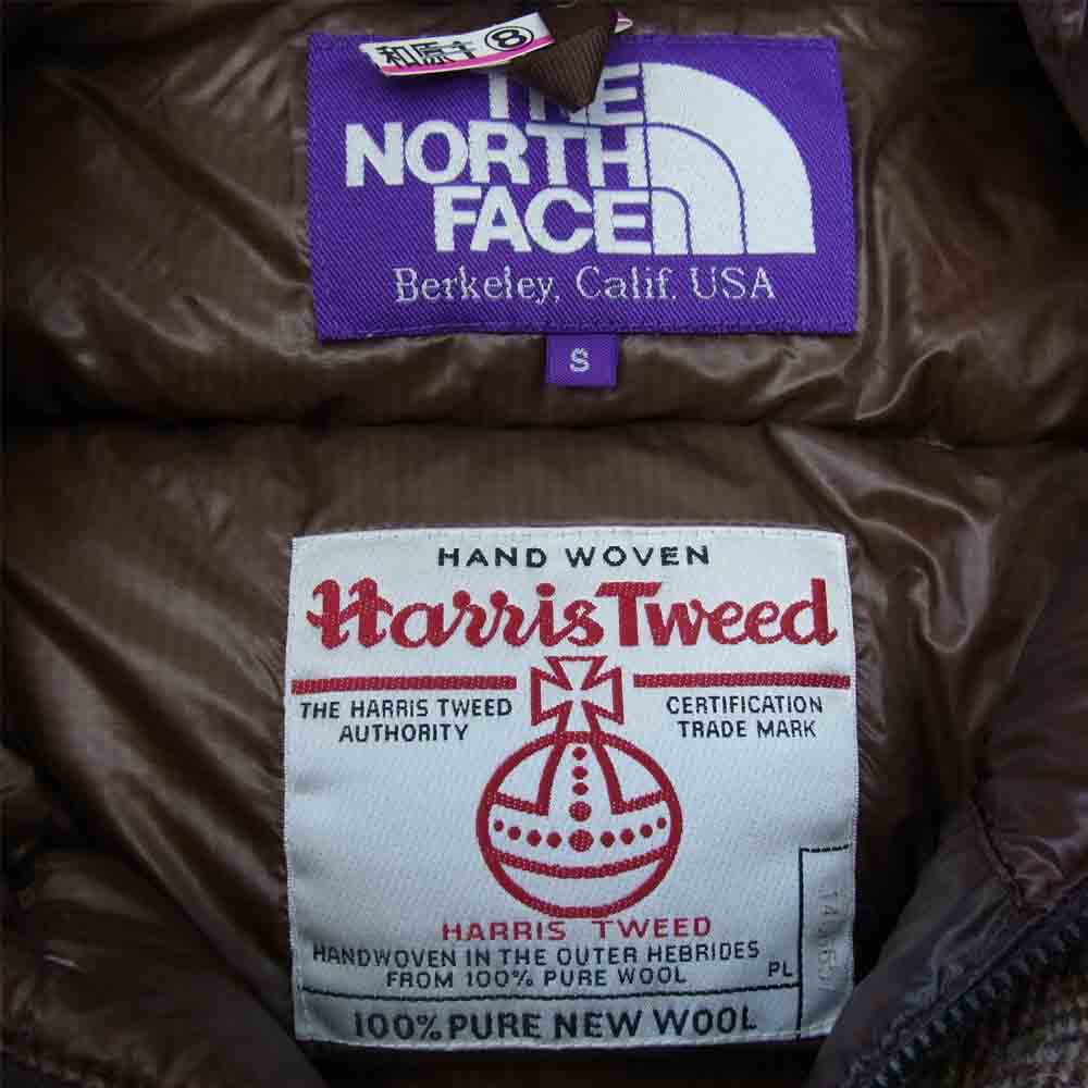 THE NORTH FACE ノースフェイス ND2760N PURPLE LABEL Harris Tweed Mountain Short Down Parka パープル レーベル ハリスツイード マウンテン ショート ダウン パーカ ブラウン系 S【中古】
