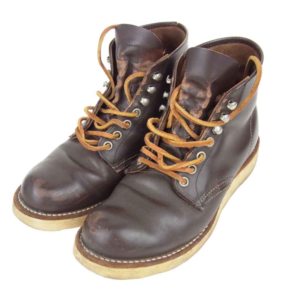 RED WING レッドウィング 8160 刺繍羽 ガラスレザー ブラウン系 US 6【中古】