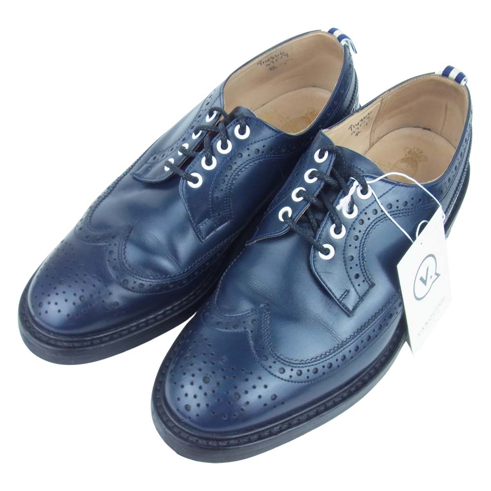 Tricker's トリッカーズ M7559 VANQUISH×RYO ISHIKAWA ヴァンキッシュ ウイングチップ シューズ ダークネイビー系 US8.5【中古】