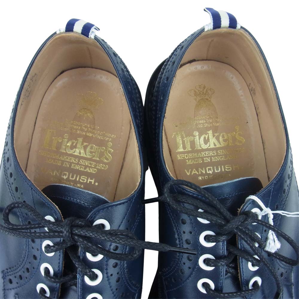 Tricker's トリッカーズ M7559 VANQUISH×RYO ISHIKAWA ヴァンキッシュ ウイングチップ シューズ ダークネイビー系 US8.5【中古】
