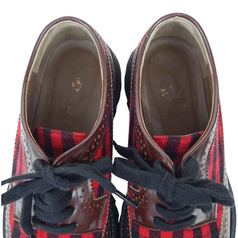 MARNI マルニ Flannel Panelled Leather Brogues ウイングチップ シューズ ブラウン系 42【中古】