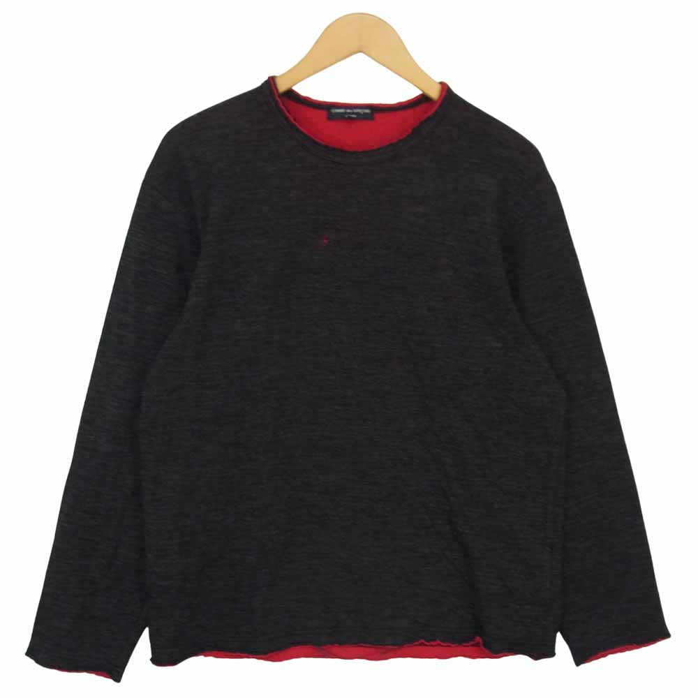 COMME des GARCONS HOMME コムデギャルソンオム ad2003 コットン ウール L/S TEE ダークグレー系 M【中古】