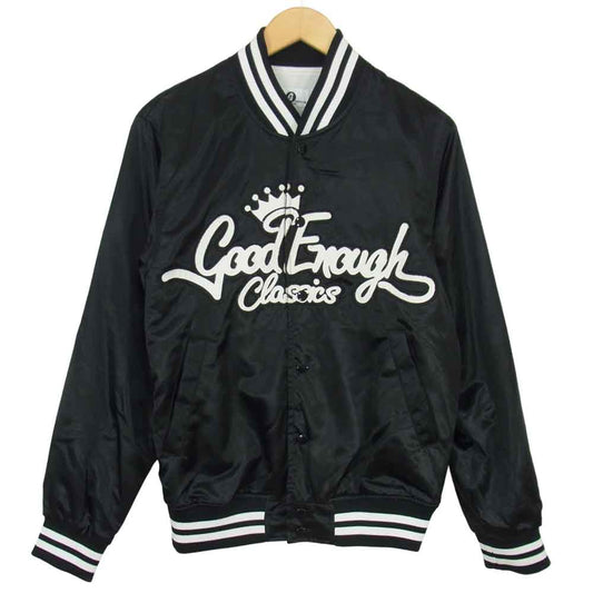 GOODENOUGH グッドイナフ 復刻 SATIN DUGOUT JACKET サテン ダグ アウト スタジャン ブラック系 M【中古】