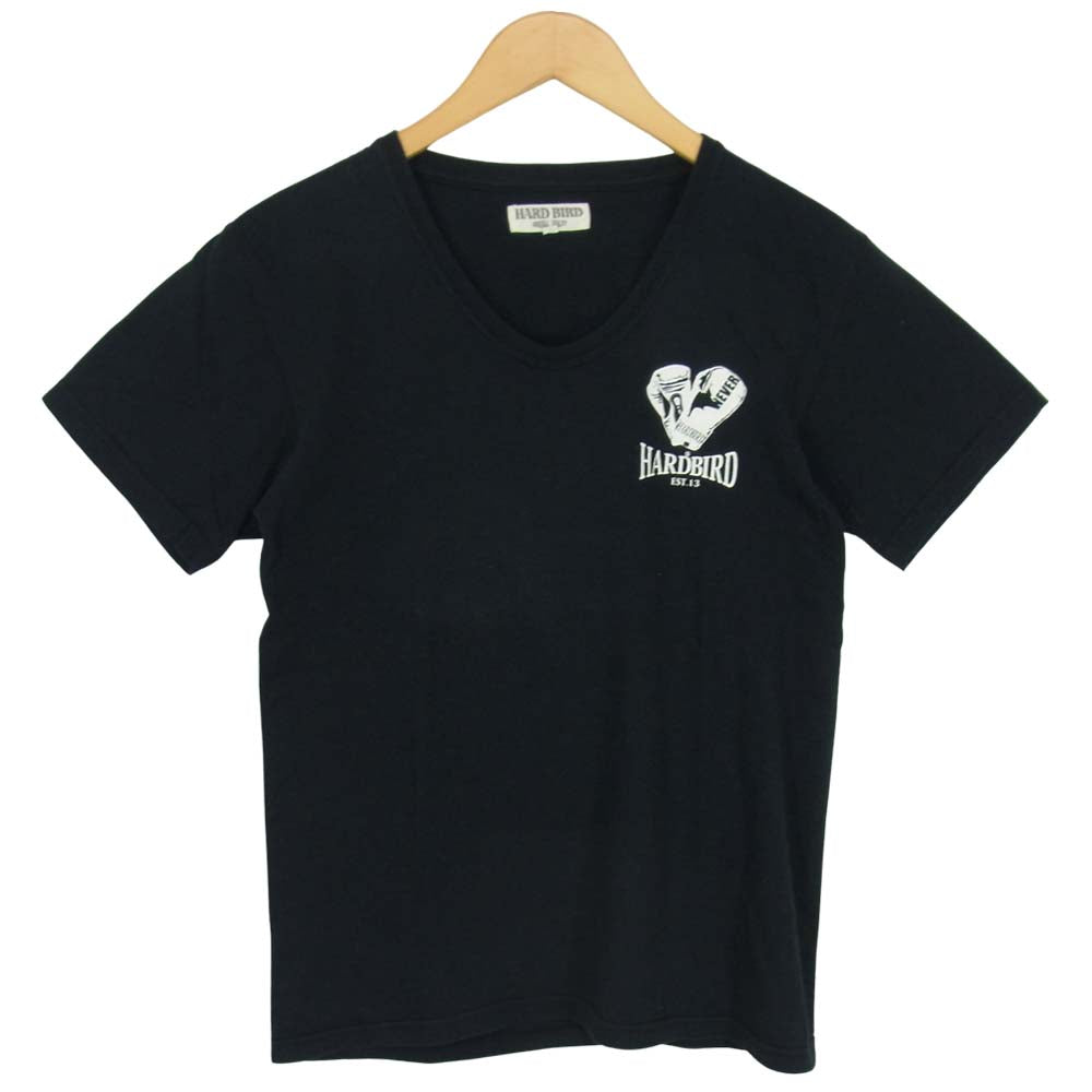 THE FLAT HEAD ザフラットヘッド HARD BIRD ハードバード Uネック プリント S/S Tee ブラック系 38【中古】