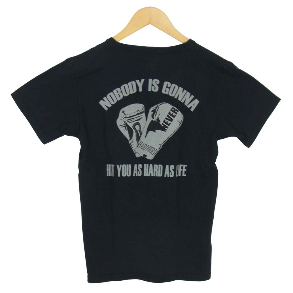 THE FLAT HEAD ザフラットヘッド HARD BIRD ハードバード Uネック プリント S/S Tee ブラック系 38【中古】