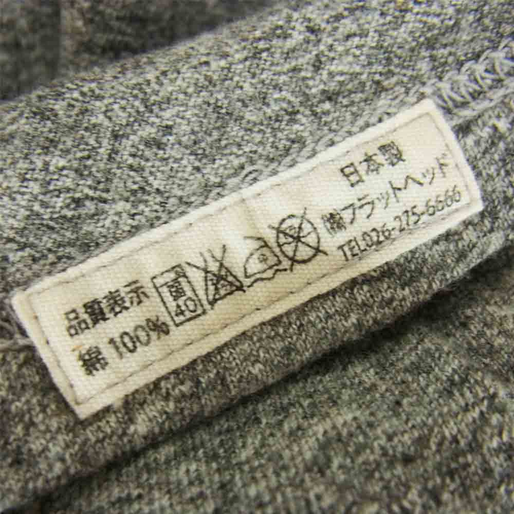 THE FLAT HEAD ザフラットヘッド HARD BIRD ハードバード フロッキープリント S/S Tee グレー系 38【中古】