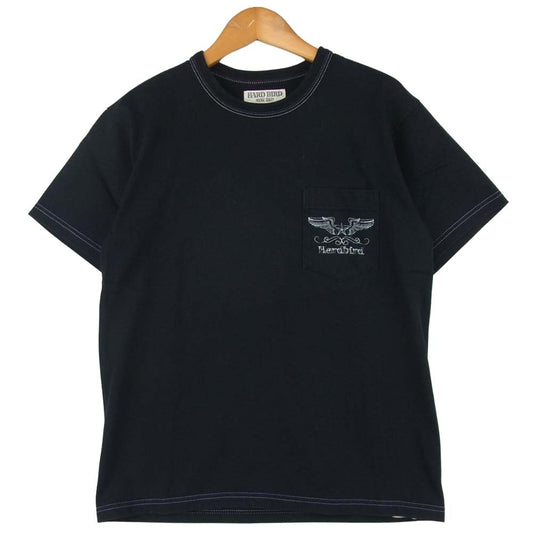 THE FLAT HEAD ザフラットヘッド HARD BIRD ハードバード ポケット S/S Tee 半袖 Tシャツ ブラック系 38【中古】