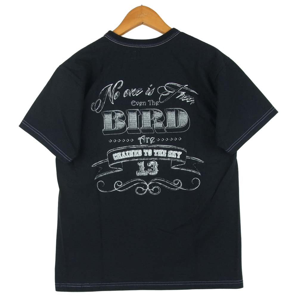 THE FLAT HEAD ザフラットヘッド HARD BIRD ハードバード ポケット S/S Tee 半袖 Tシャツ ブラック系 38【中古】