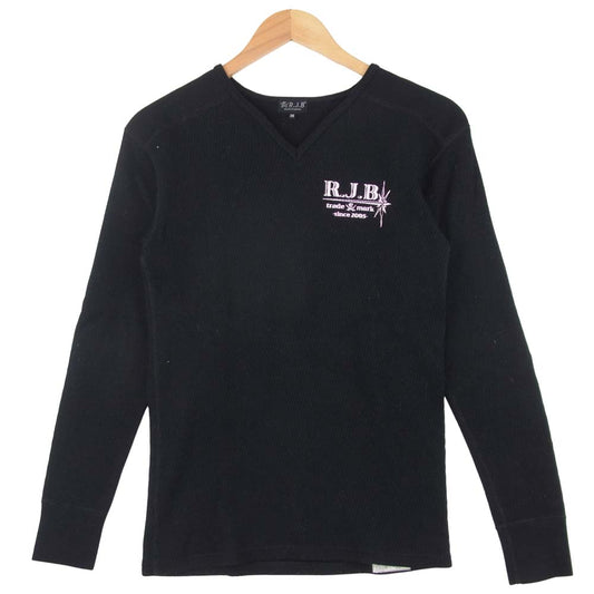 THE FLAT HEAD ザフラットヘッド RJB V ネック サーマル ロングスリーブ Tシャツ 日本製 ブラック系 38【中古】