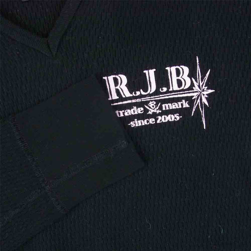 THE FLAT HEAD ザフラットヘッド RJB V ネック サーマル ロングスリーブ Tシャツ 日本製 ブラック系 38【中古】
